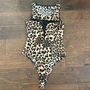 Love Culture Womens Sz S Bodysuit Animal Print ST2125